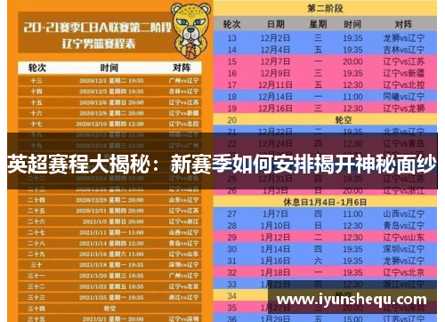 英超赛程大揭秘:新赛季如何安排揭开神秘面纱 英超赛程大揭秘:新赛季如何安排揭开神秘面纱